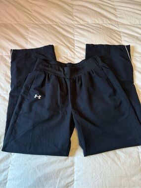 Under Armour black Track Pants with White Logo